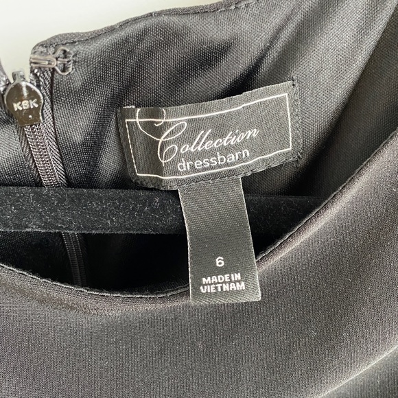 Black with Neutral Strips Cocktail Dress - Picture 5 of 7